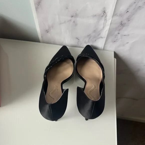NINA - NEVIN LS BLACK LUSTER HEELS RHINESTONE DETAIL WOMENS SIZE 11 NEW IN BOX - Picture 6 of 8